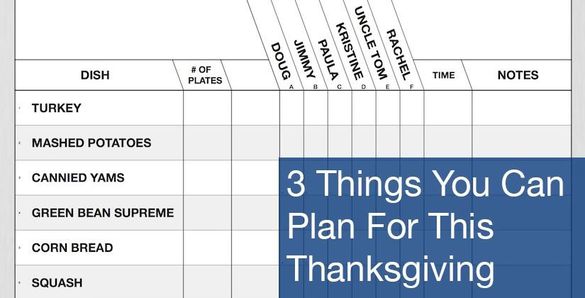 3 Things You Can Plan For This Thanksgiving
