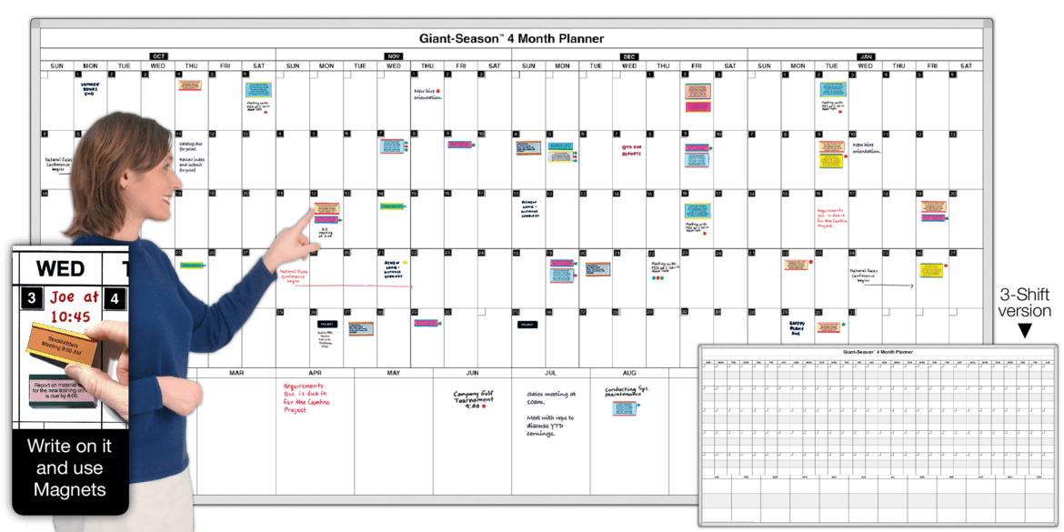 Giant Season 4 Month Magnetic Planning Calendar