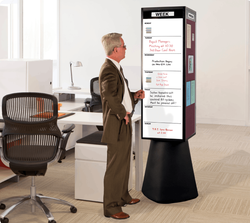 Rotating Whiteboard Kiosk Free Standing Display Board Rotocube