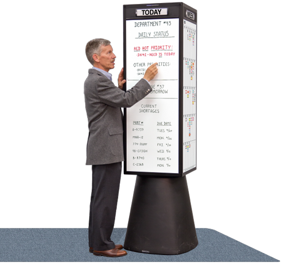 Rotocube Free Standing Rotating Whiteboard Bulletin Tower