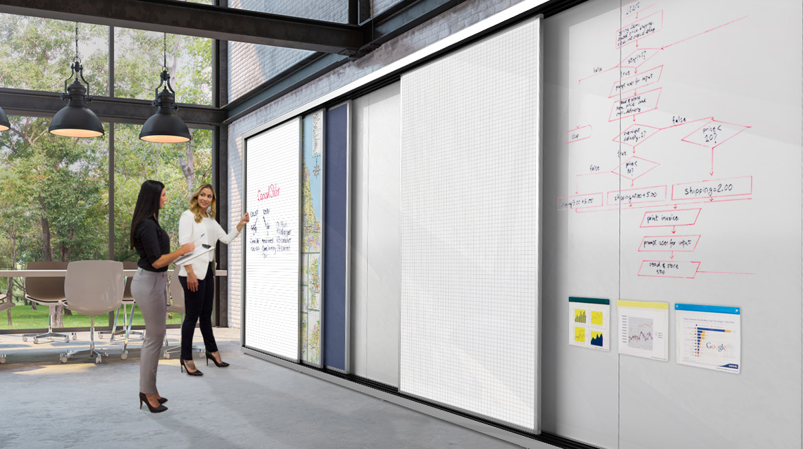 Track Wall Slide Sliding Panel Display System Sliding Whiteboards