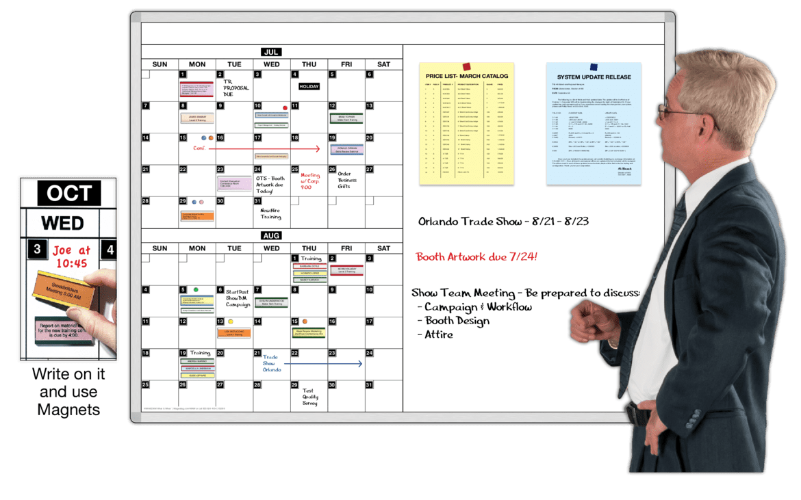 What & When™ Calendar and Bulletin Whiteboard System.