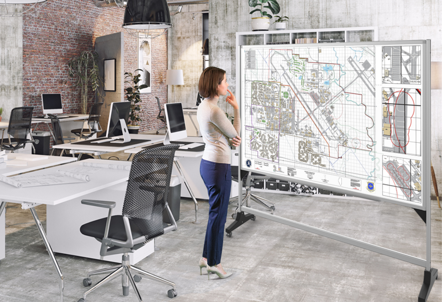 dry erase Whiteboard Map