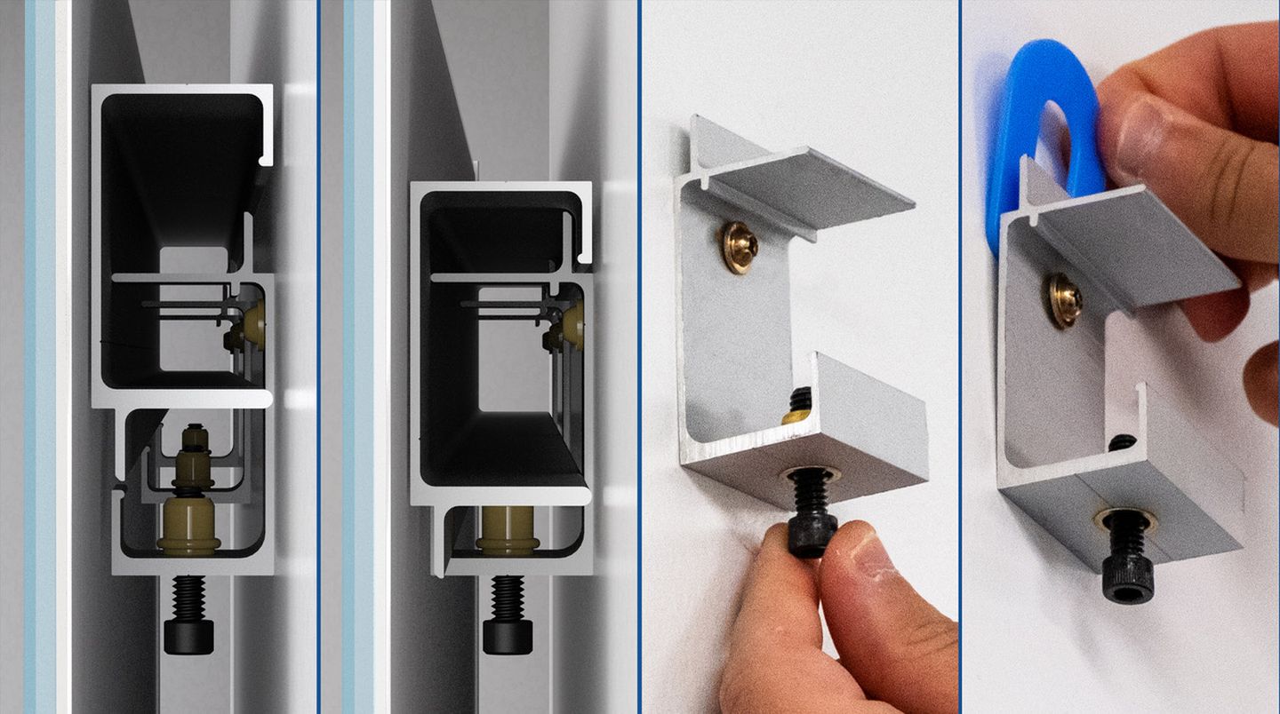 Glass WhiteWall® glass whiteboard wall display system