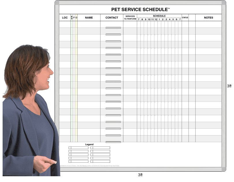 Pet / Animal Service Care Task-Schedule™ system with T-card file option  #PSK33M-TDX