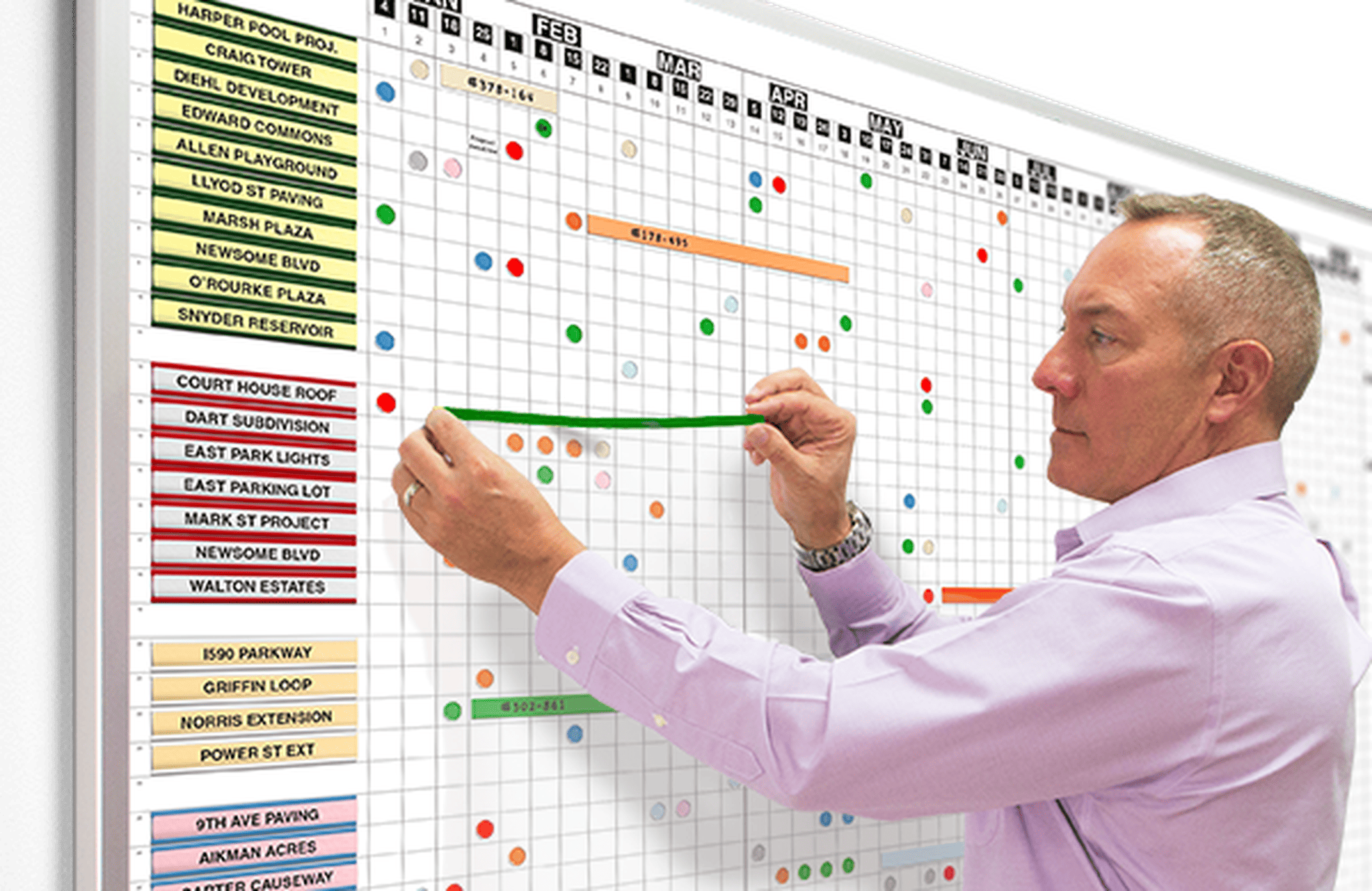 Magnetic Dry-Erase Planning and Scheduling Whiteboard