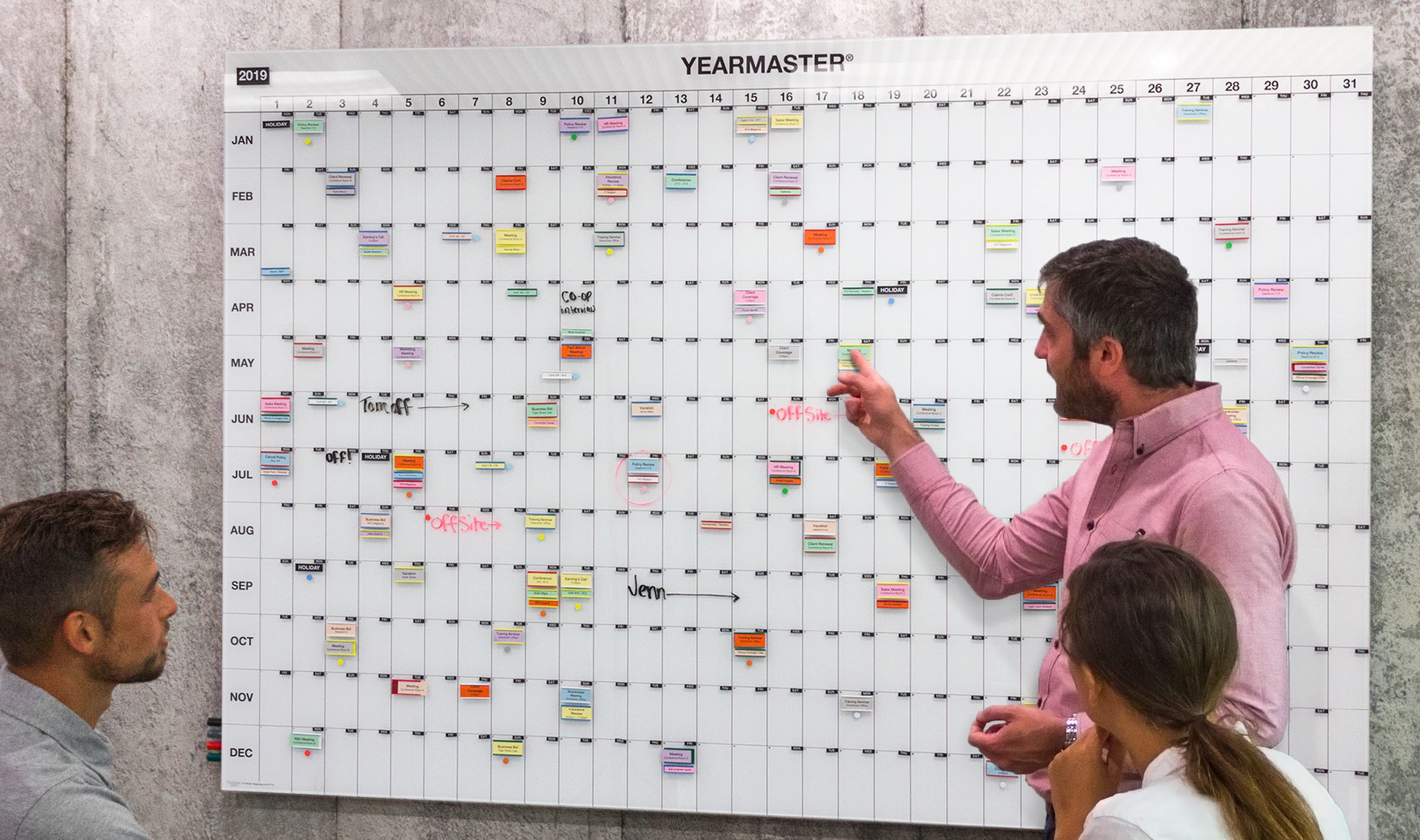 YearMaster® Printed Glass Whiteboard Timeline Calendars
