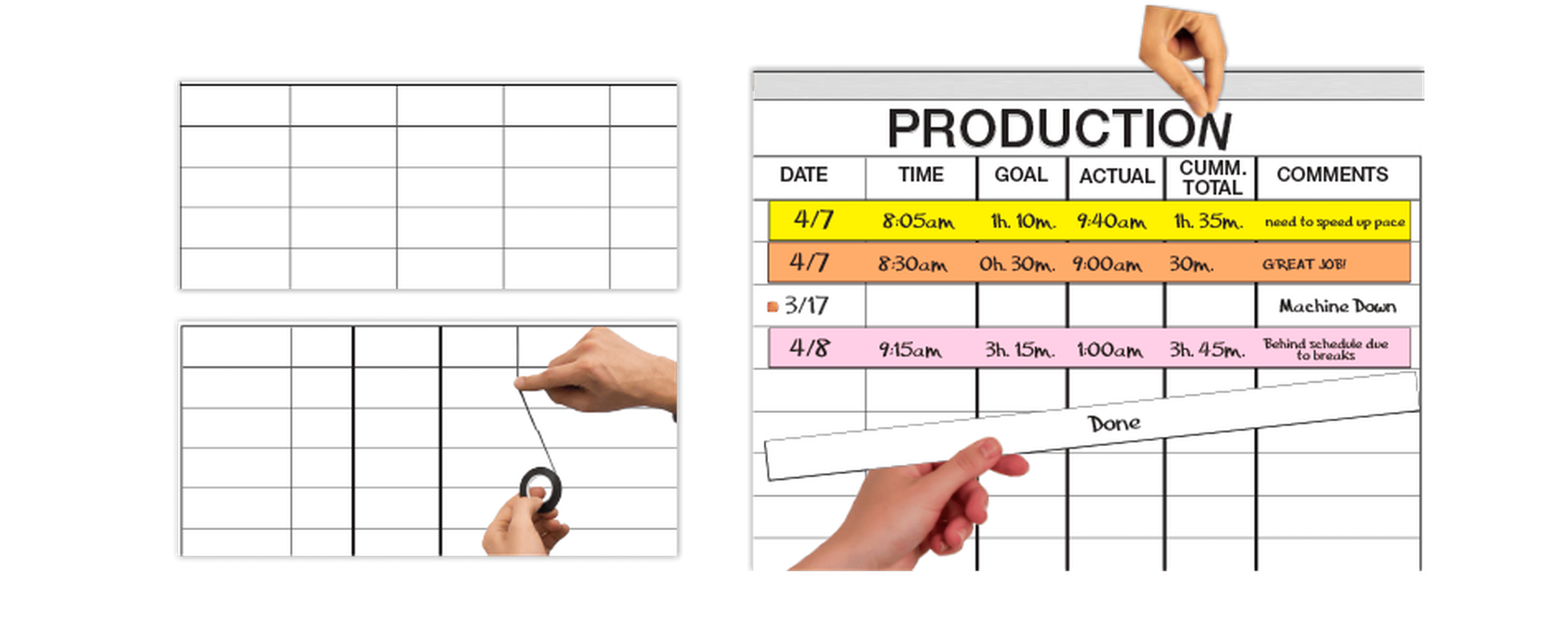 2-Sided Long Magnet Whiteboard Scheduling Kits | Magnatag