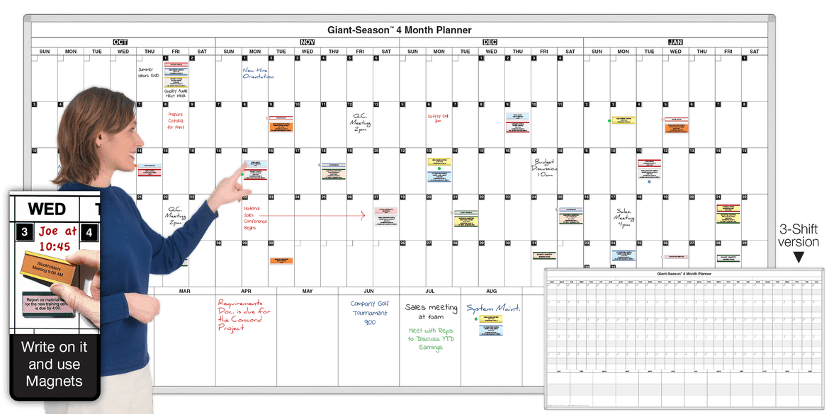 Giant-Season™ 4-Month Magnetic Planning Calendar