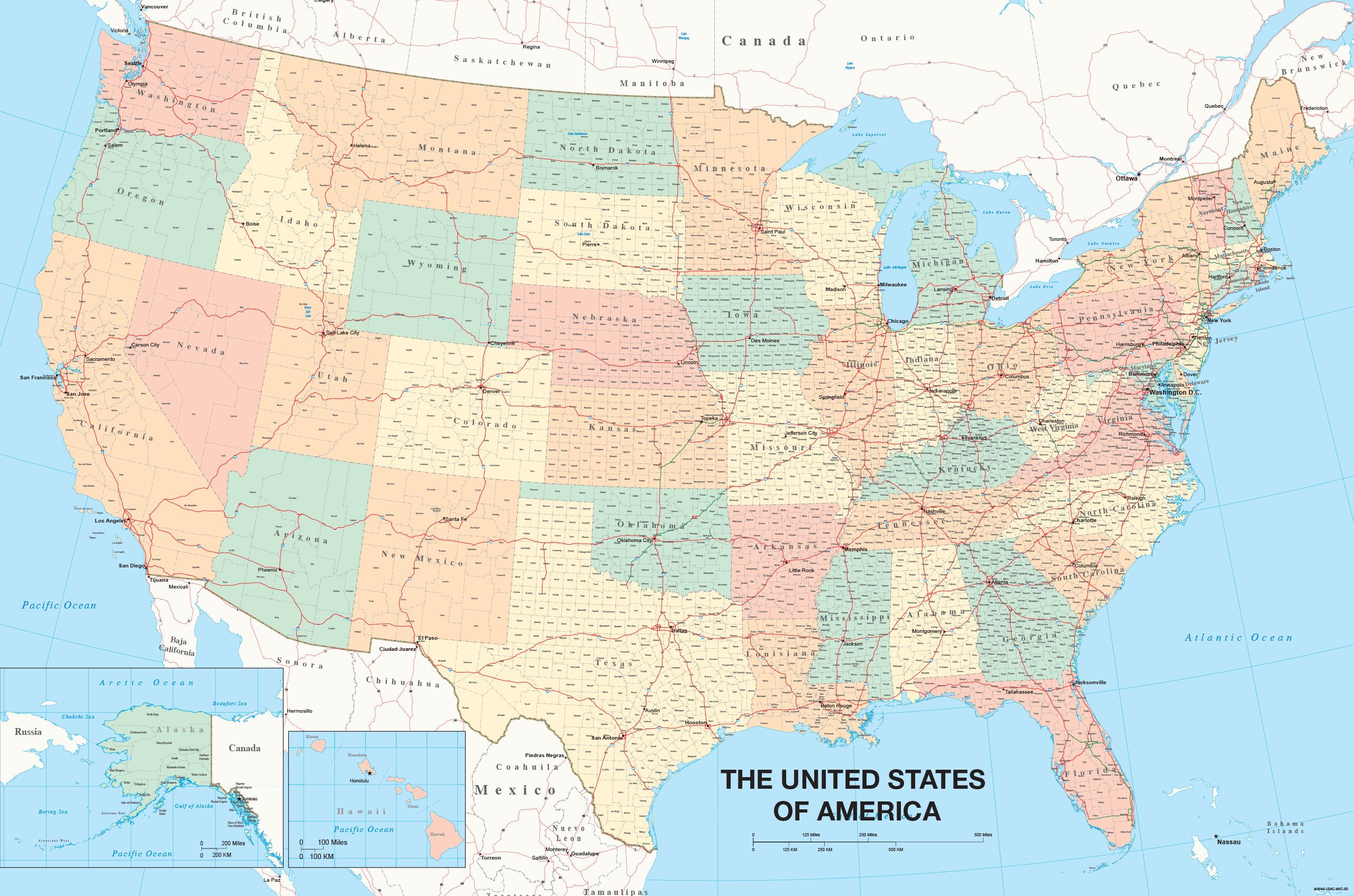 Magnetic Dry Erase United States USA Whiteboard Map