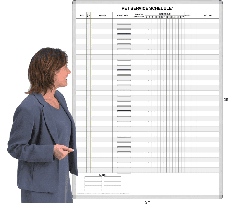 Pet / Animal Service Care Task-Schedule™ system with T-card file option  #PSK43M-TDX