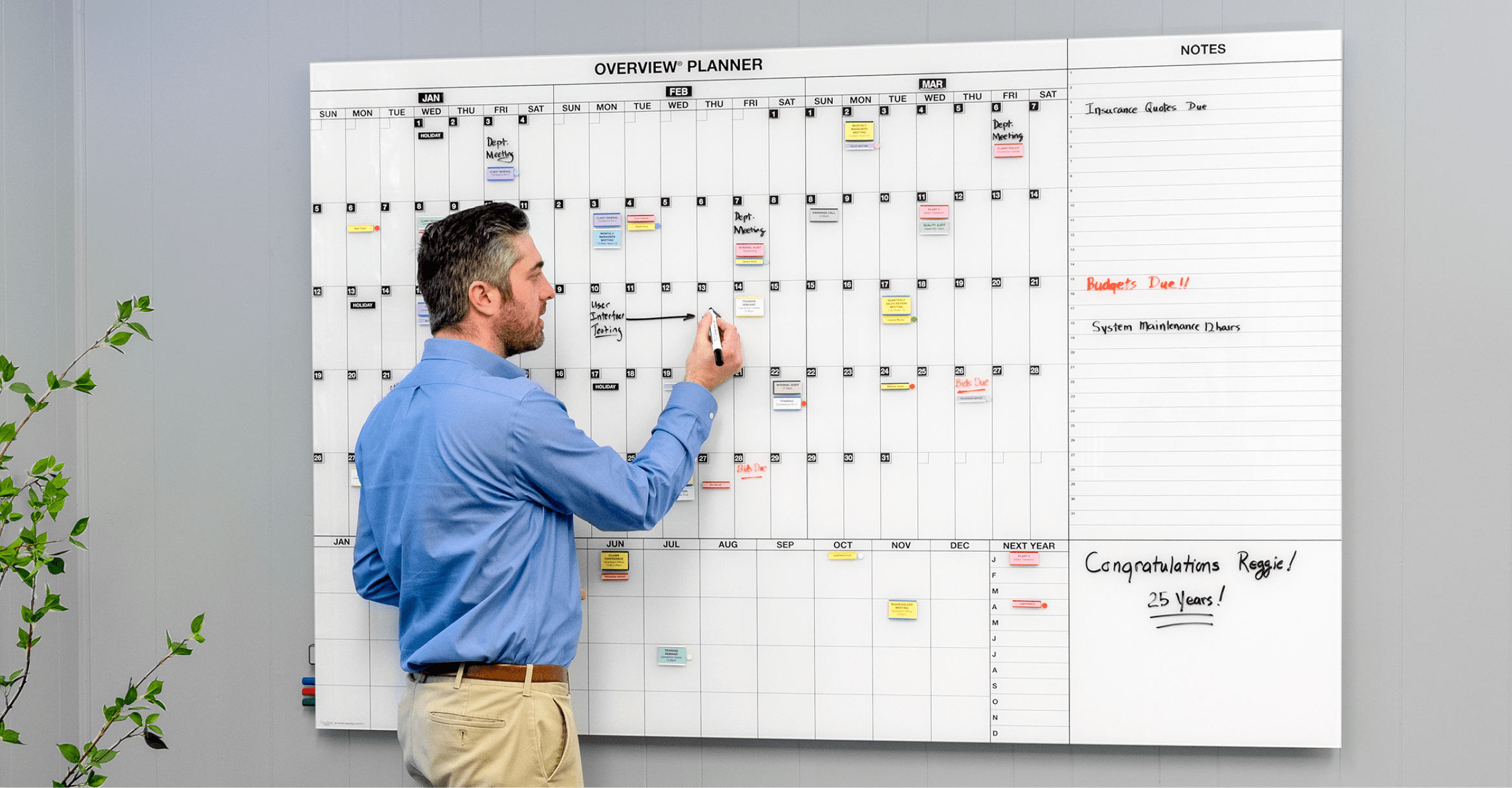 OverView® Printed Glass Whiteboard Planning Calendars