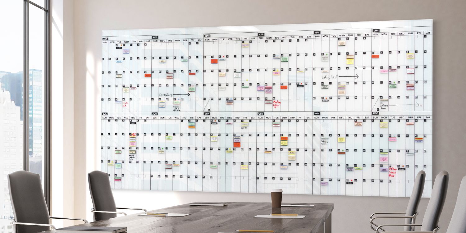 365Day Glass Whiteboard Calendar