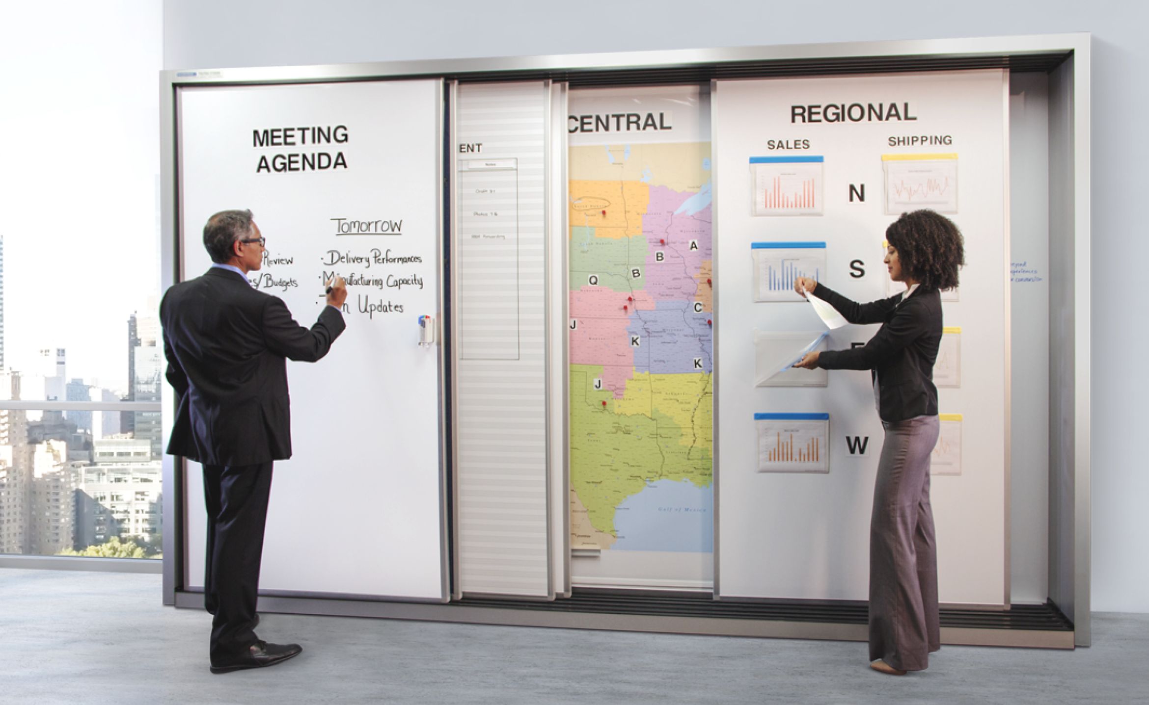 TrackWall Sliding DryErase Visual Display