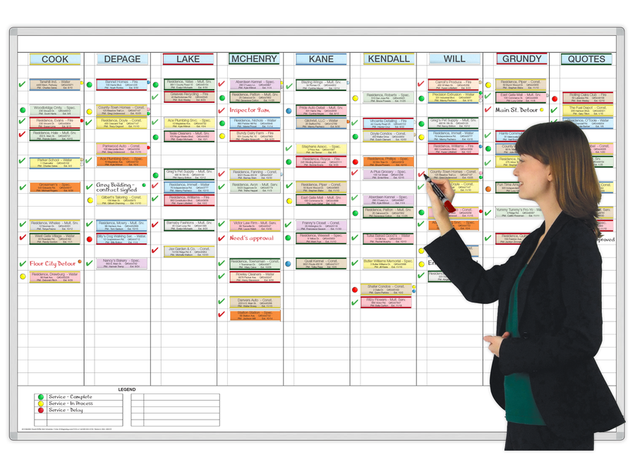 Gridded Dry Erase Whiteboard