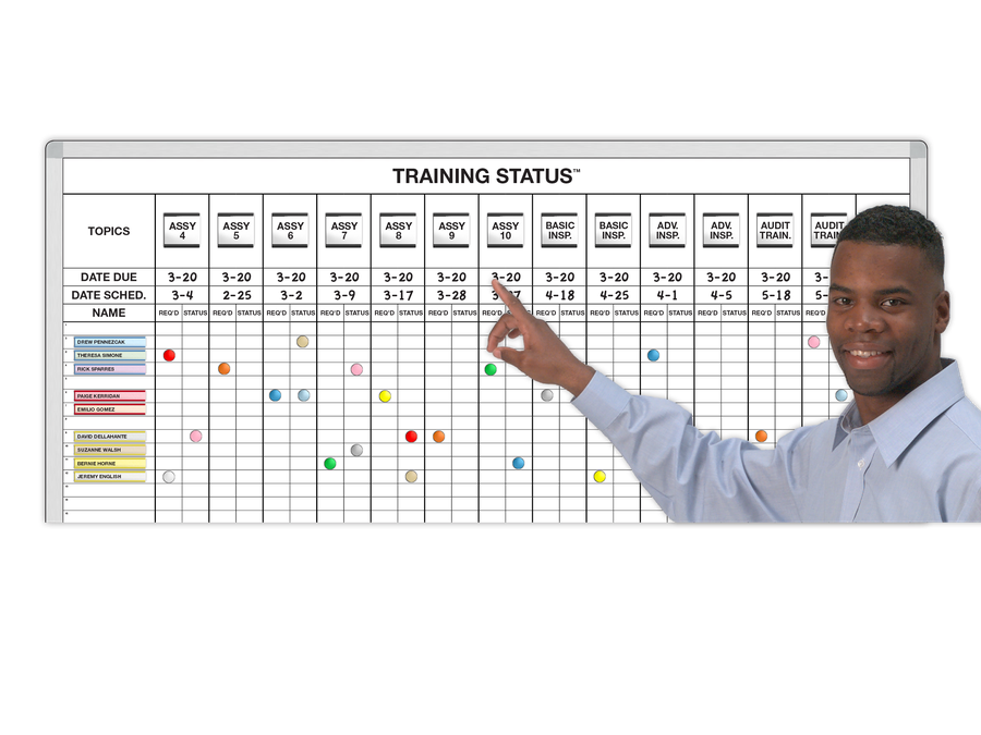 Training Schedule Whiteboard