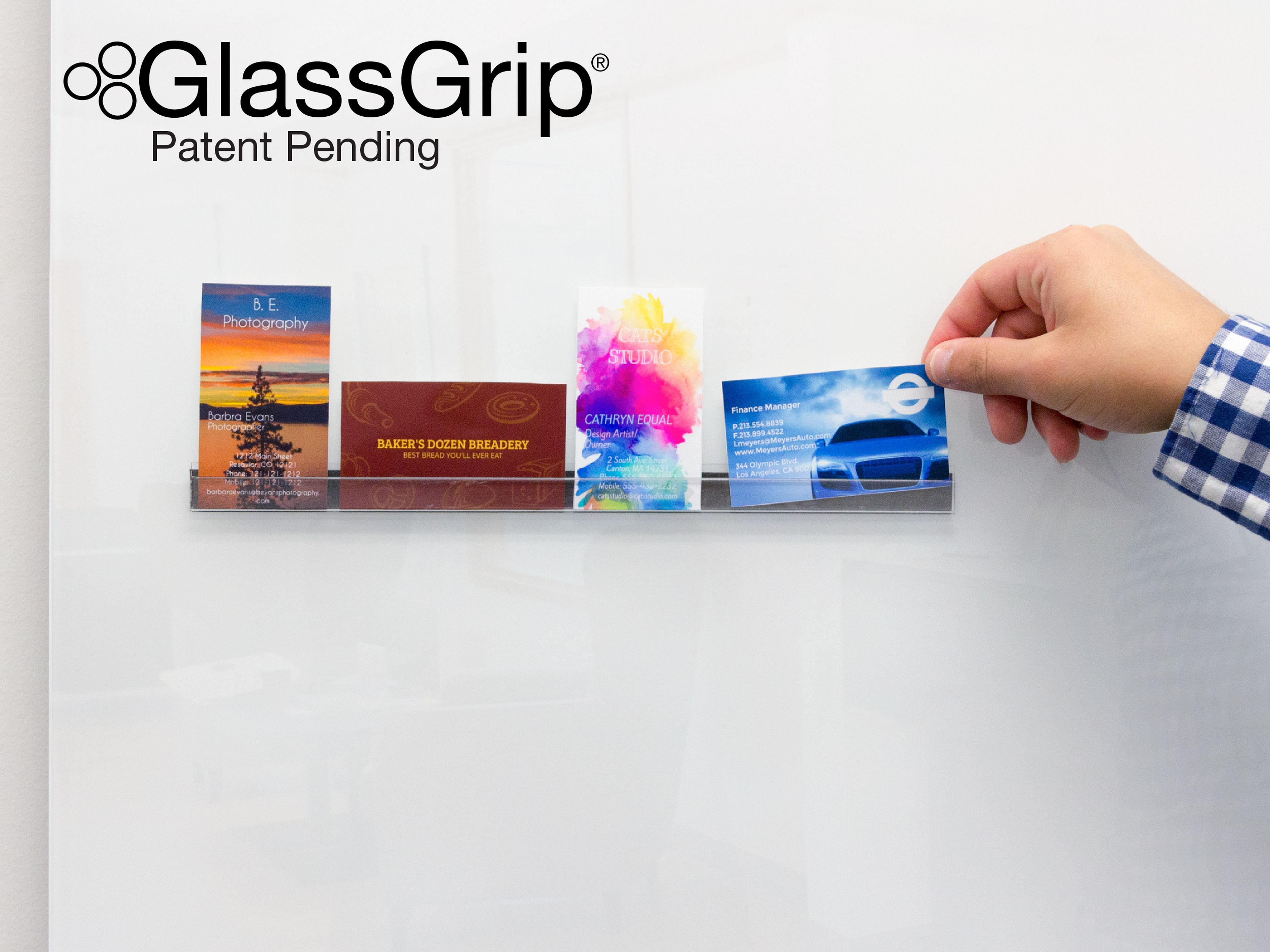 GlassGrip® Card & Note Holder Channels