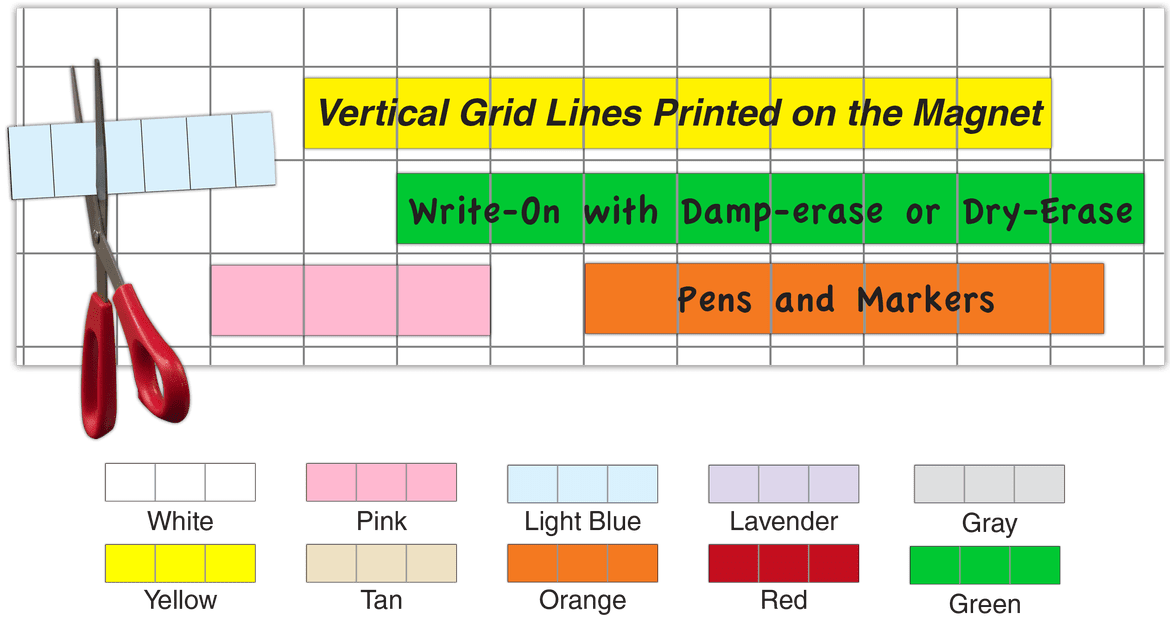 Write-On Magnet Symbols - Damp Erase Pen Magnet Symbols