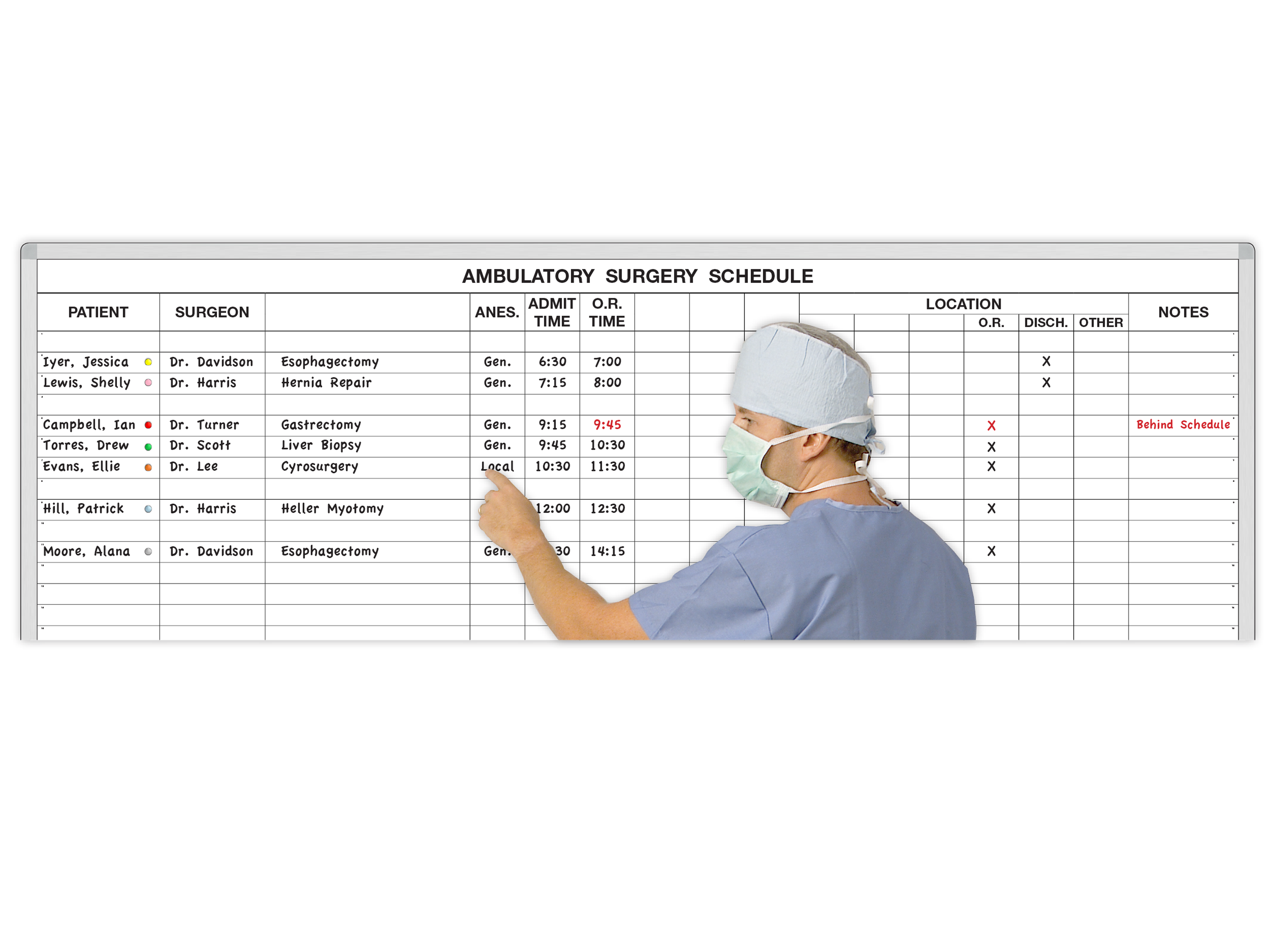 Ambulatory
Surgery Schedule
