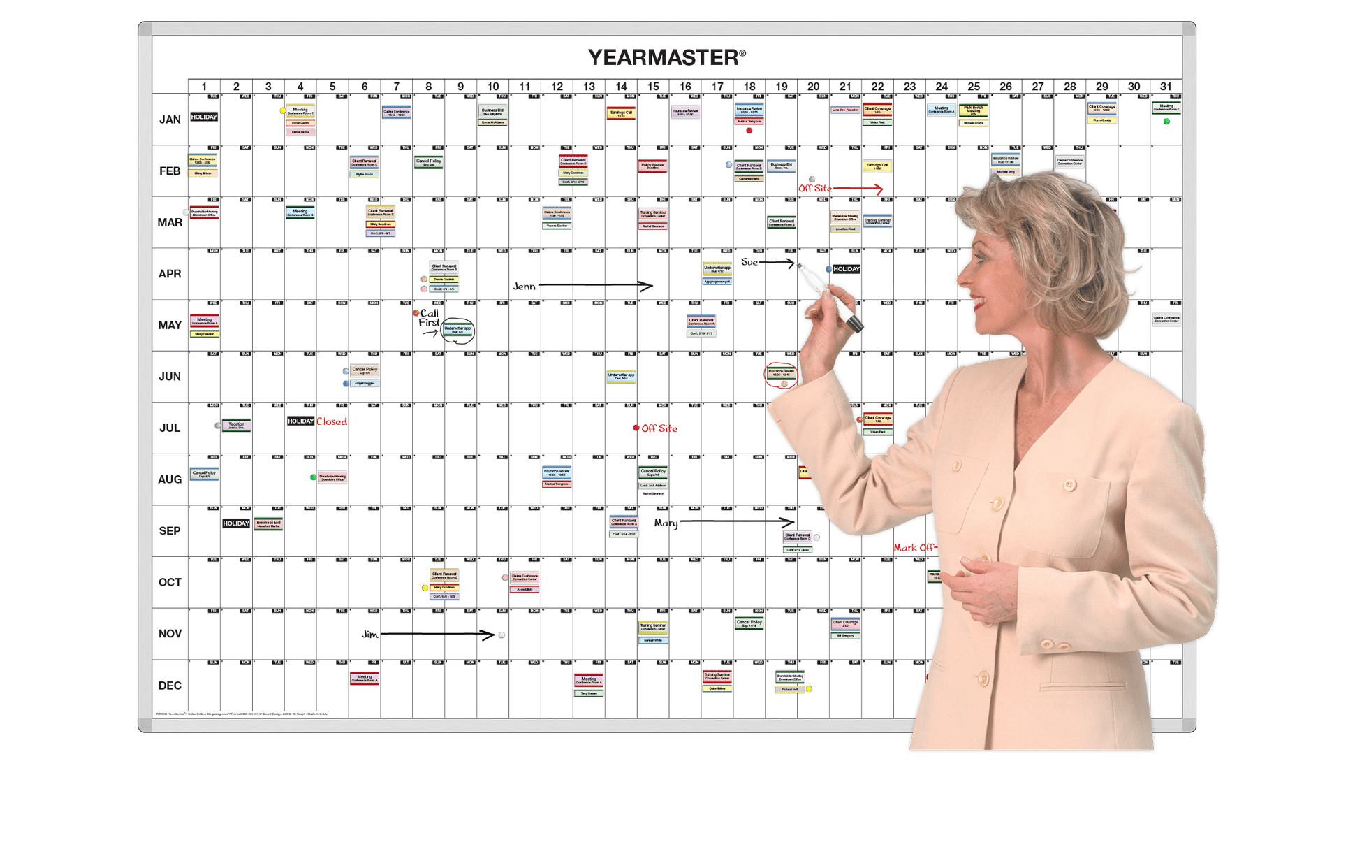 Master 365Day Whiteboard Timeline Calendar