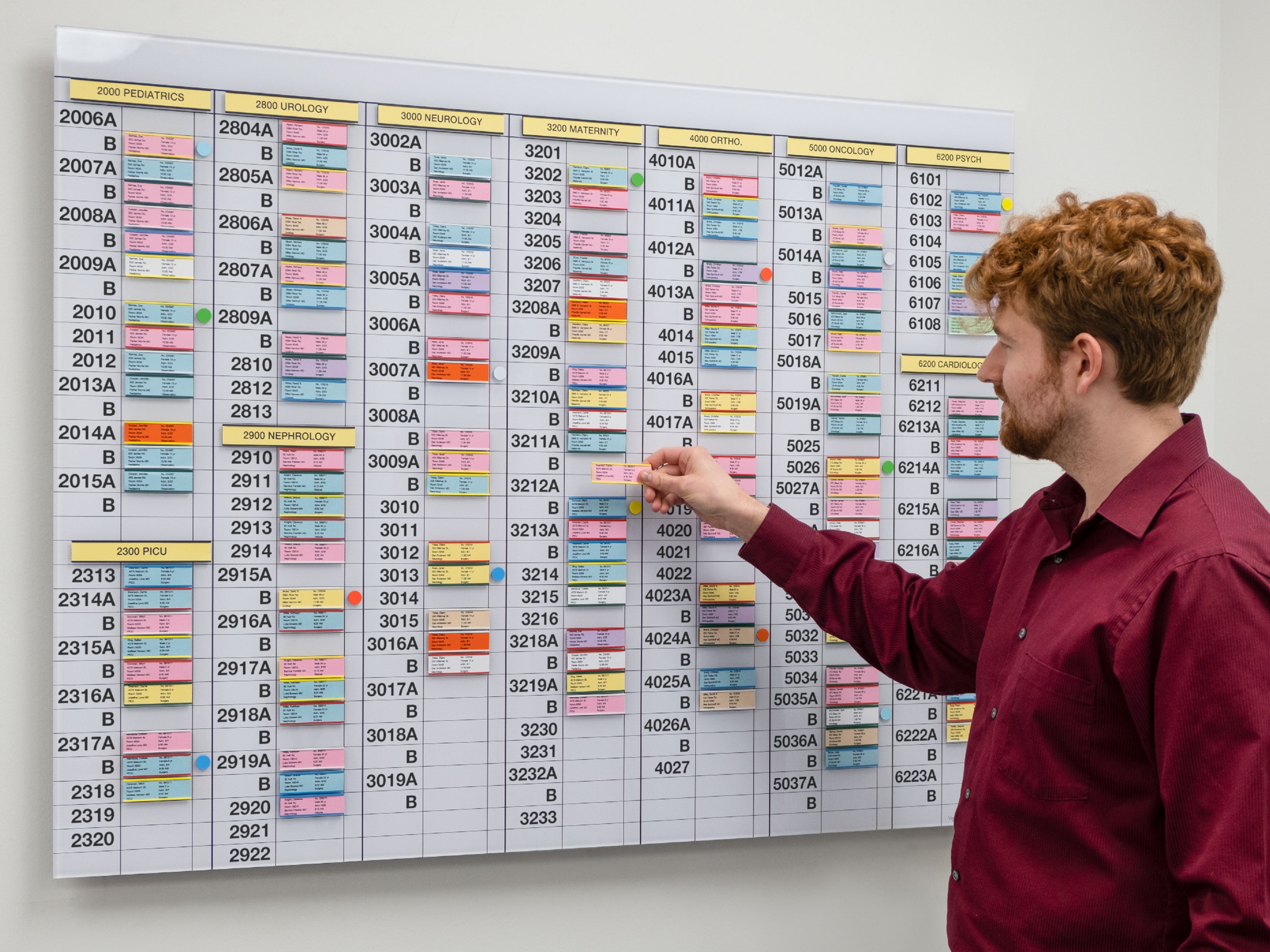 Glass Hospital Admissions & Bed Census Whiteboard